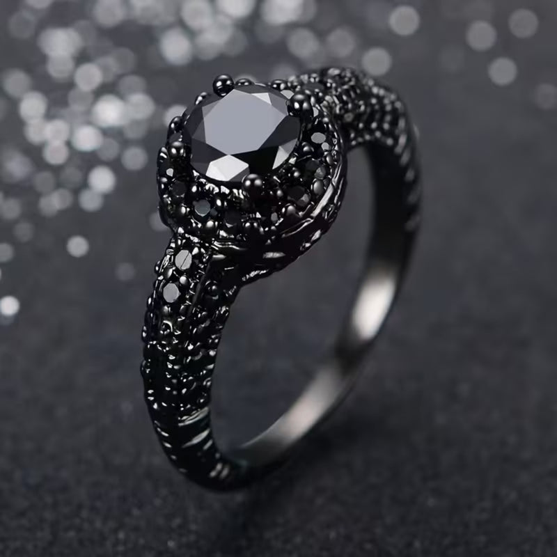 Black Onyx Gothic Ring