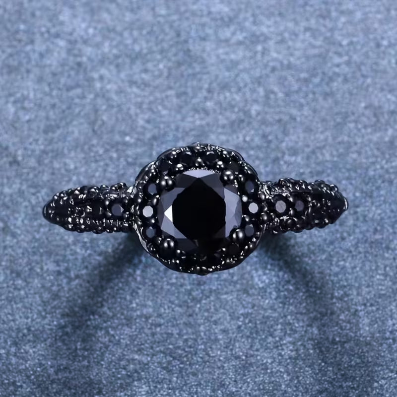 Black Onyx Gothic Ring