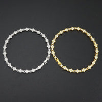 Classic Cluster Tennis Bracelet | White Gold
