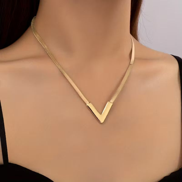 Modern V Gold Necklace