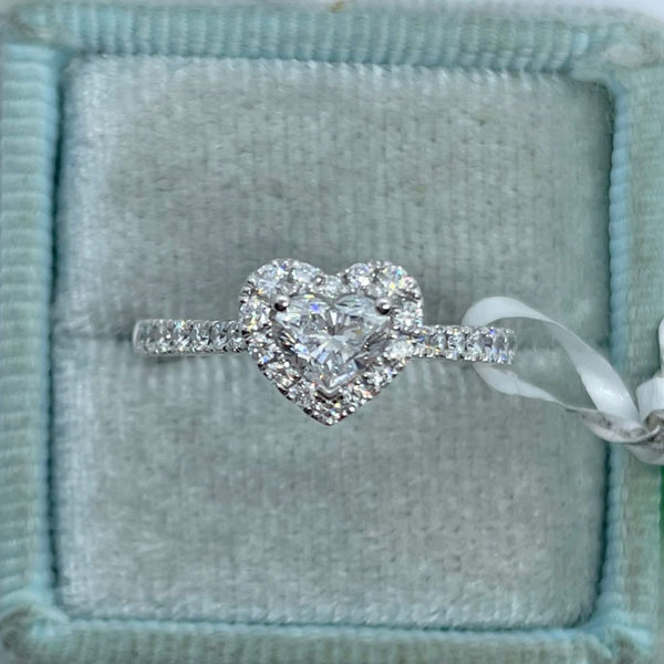 Classic Heart Halo Ring