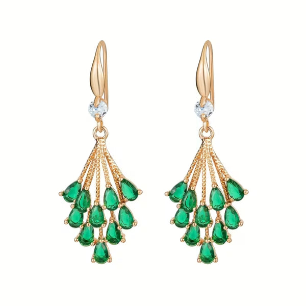Emerald Cascade Drop Earrings