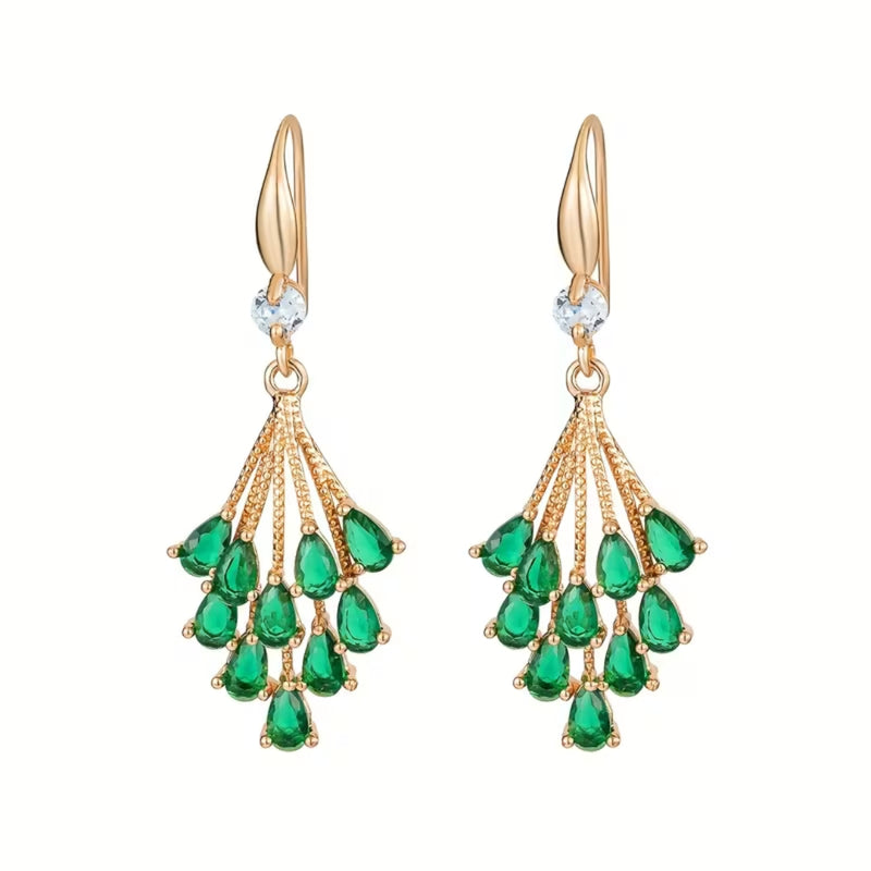 Emerald Cascade Drop Earrings