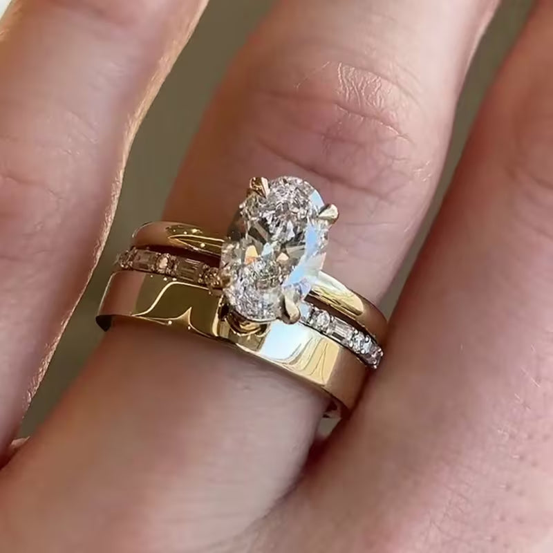 Oval Solitaire Statement Ring