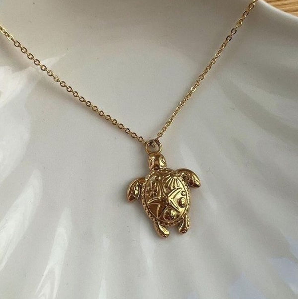 Golden Sea Turtle Necklace