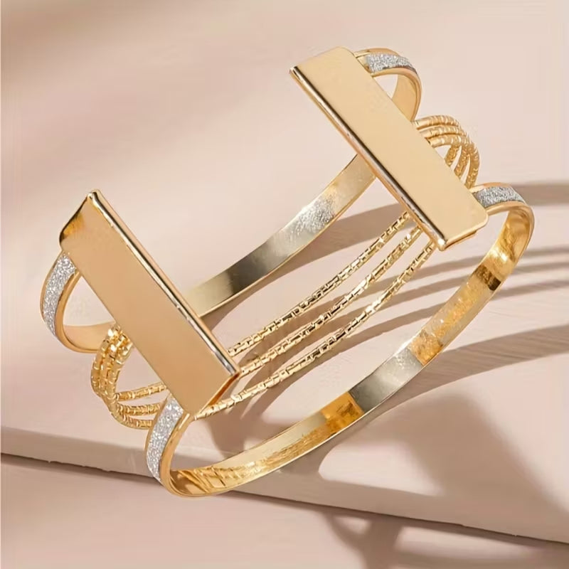 Radiant Curve Crystal Cuff Bracelet