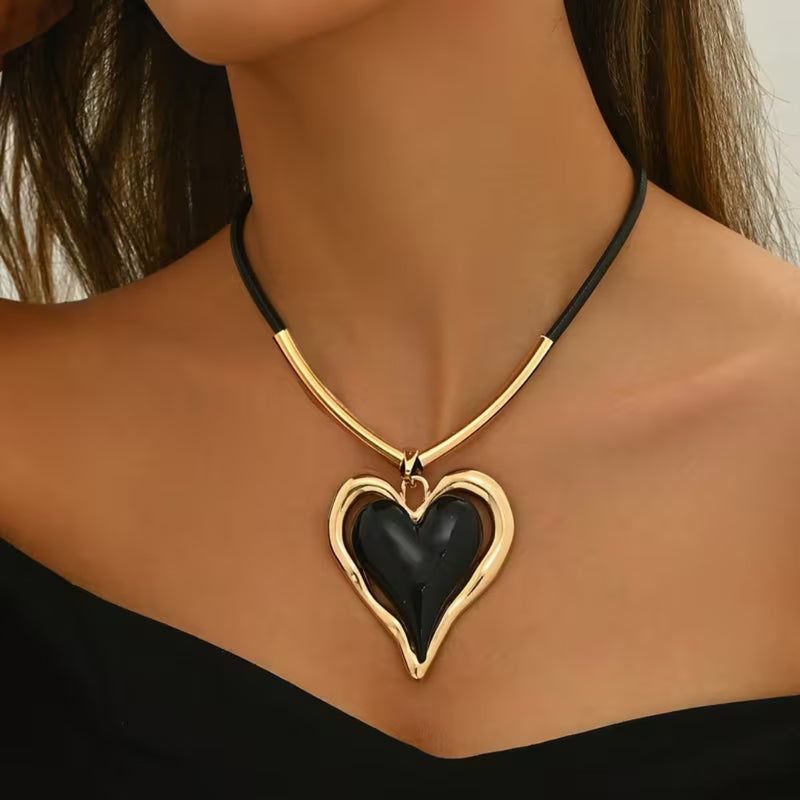 Red Heart Statement Necklace