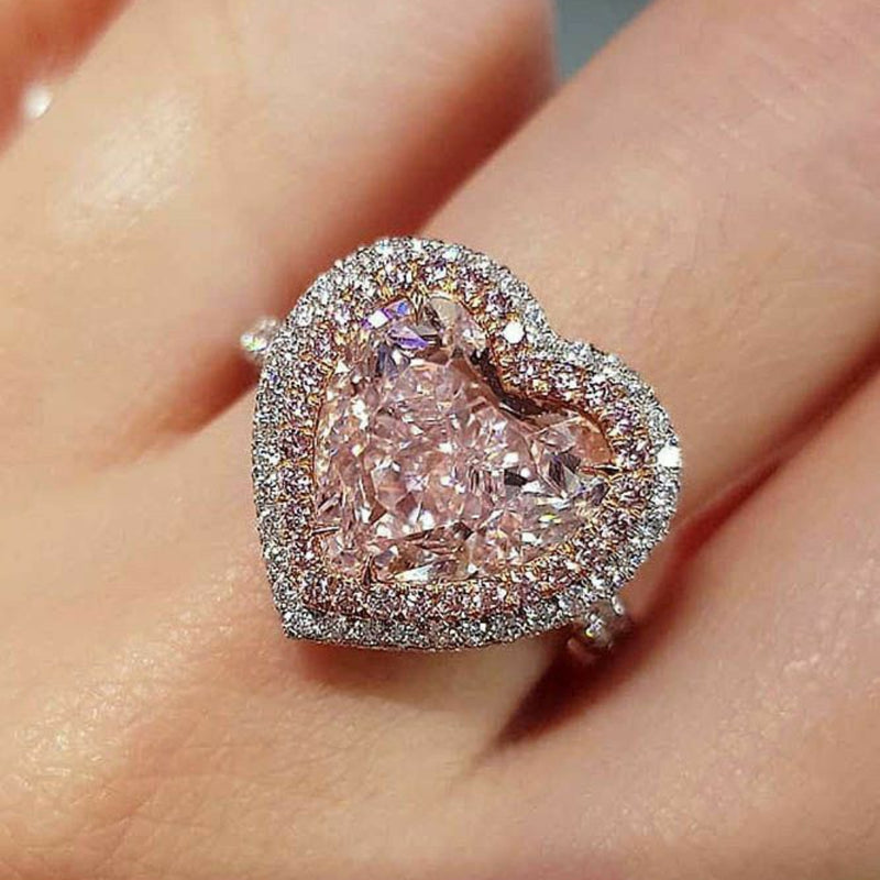 Blush Heart Diamond Halo Ring
