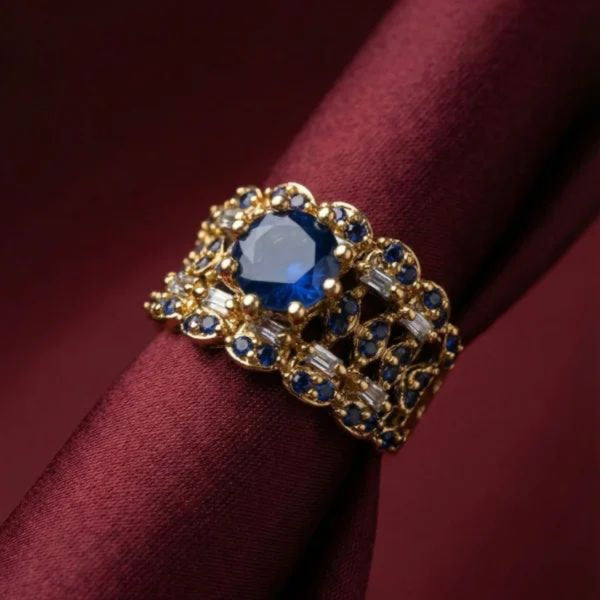 Royal Sapphire Cluster Ring