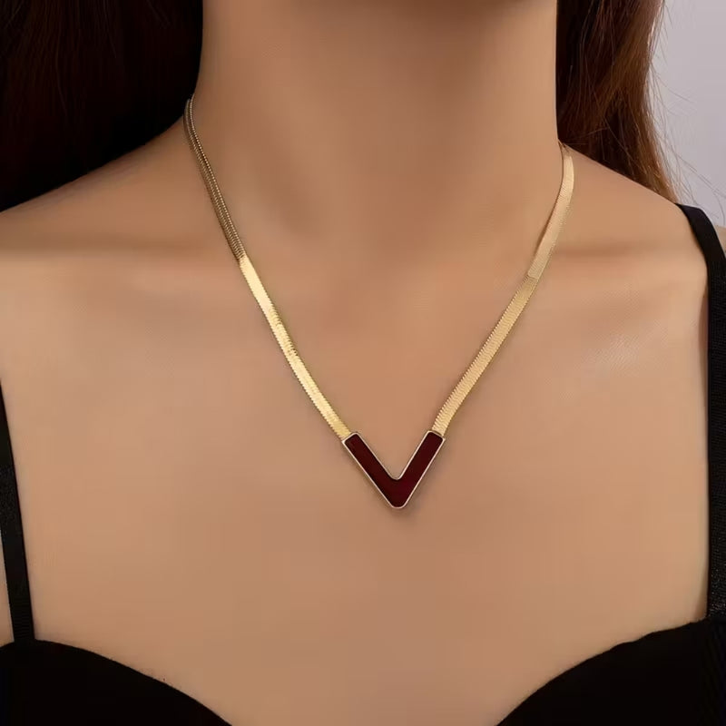 Modern V Gold Necklace