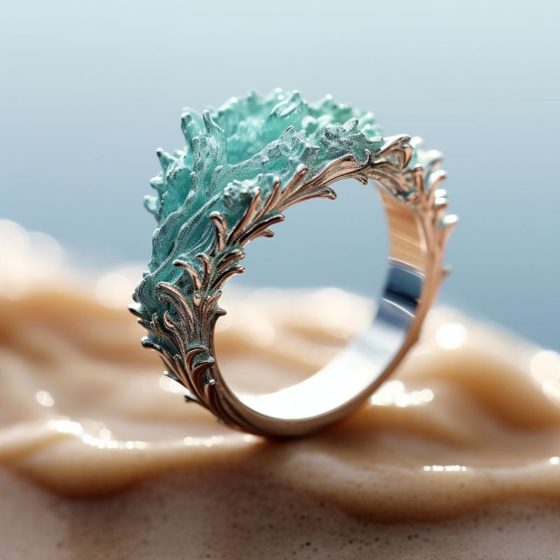 Seafoam Coral Texture Ring