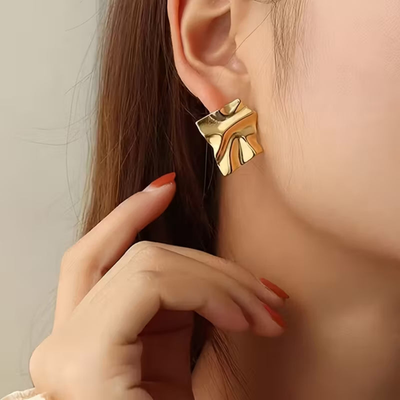 Sculpted Gold Statement Earrings