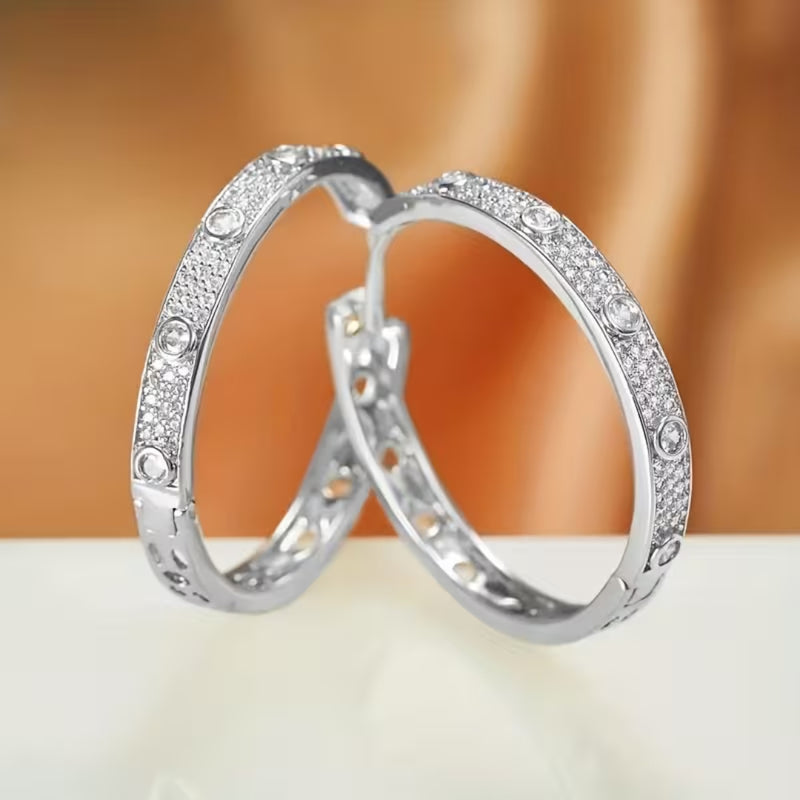 Pavé Huggie Hoop Earrings