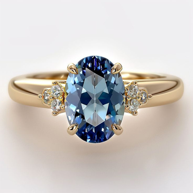 Oval Sapphire Solitaire Ring