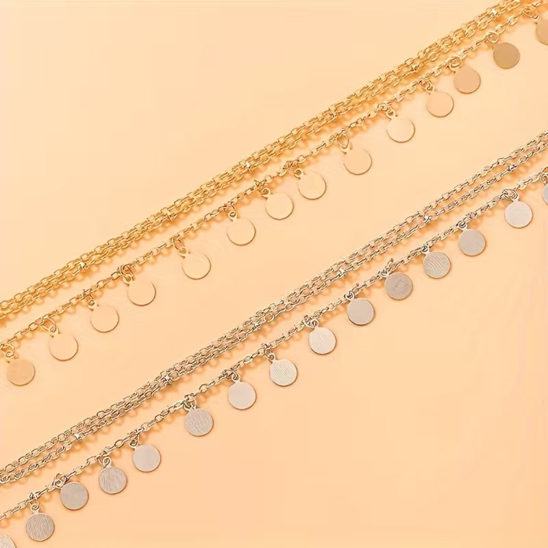 Golden Disc Charm Anklet
