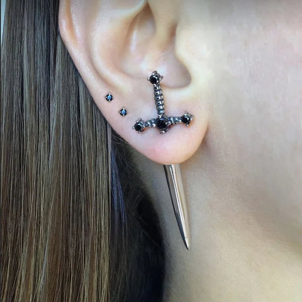 Silver Sword Earrings