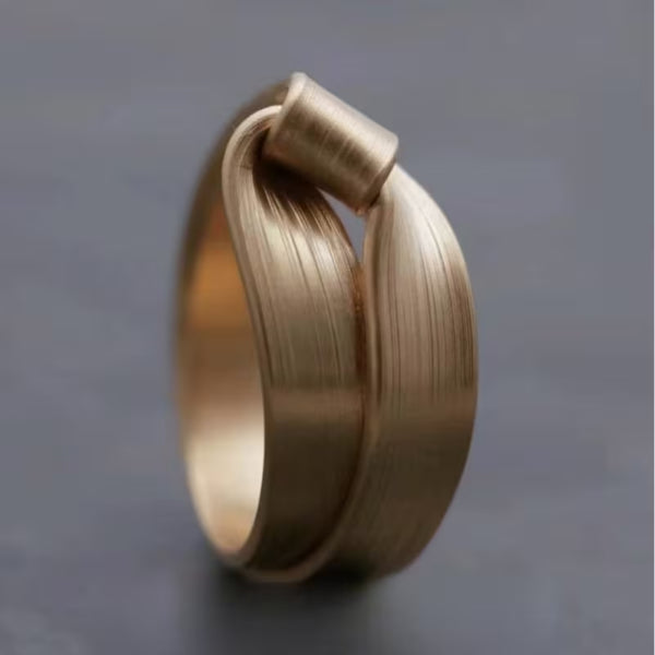Modern Sculpted Gold Band
