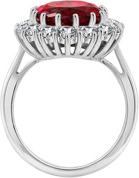 Scarlet Ruby Ring in White Gold