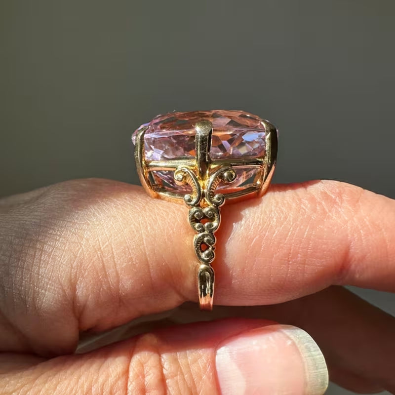 Blush Empress Oval Crystal Ring