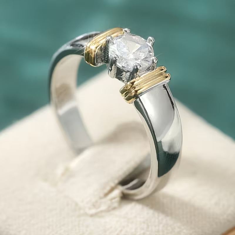 Classic Two-Tone Solitaire Ring