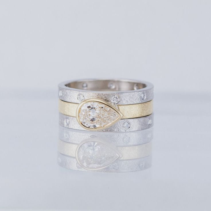 Vintage Zirconia Drop Layered Ring