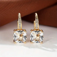Gold Mystic Stone Hoop Earrings