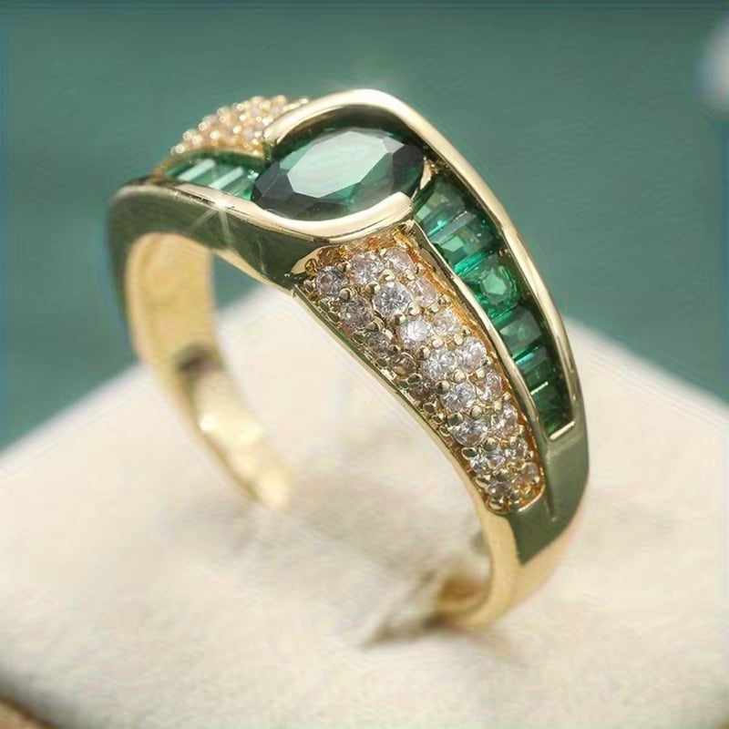 Emerald Baguette Band Ring