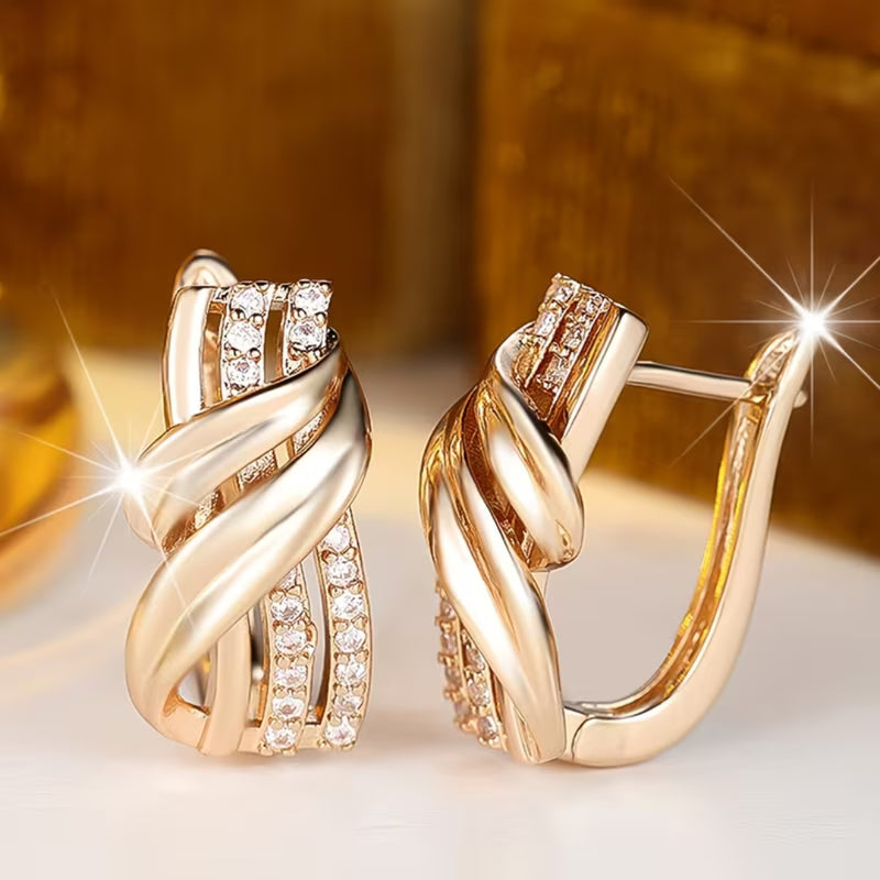 Twisted Pavé Hoop Earrings