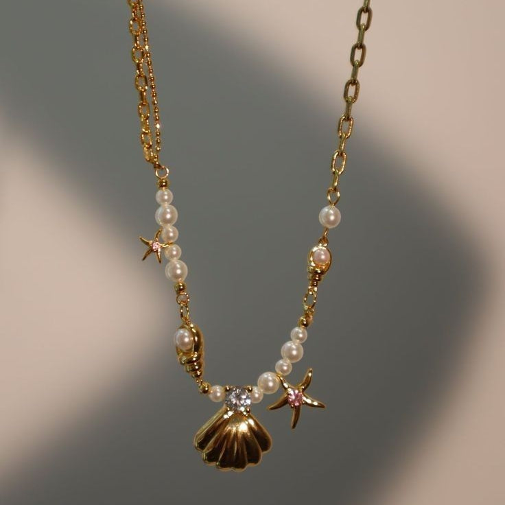 Seashell & Star Pearl Necklace