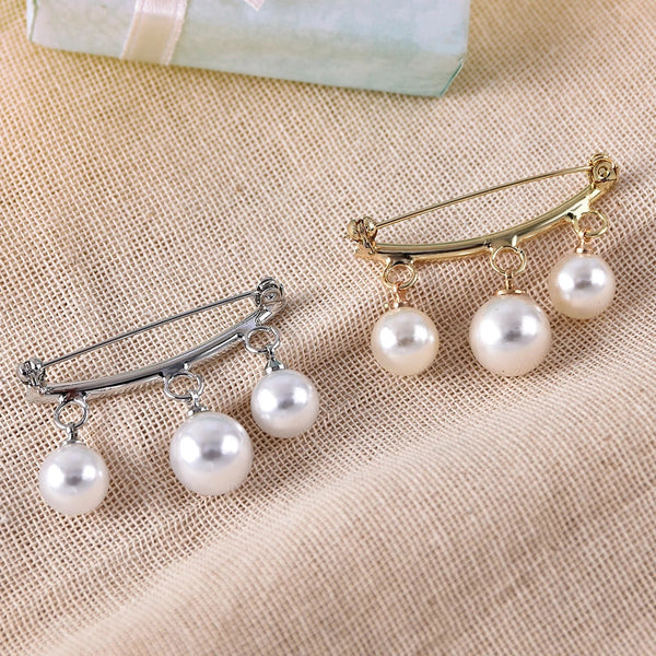 Vintage Pearl Brooch in Gold and Silver