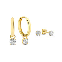 Larmes de Lune Gold Stone Earrings
