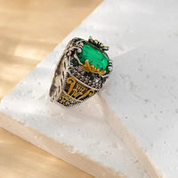 Klara Emerin Ring | Mixed Gold