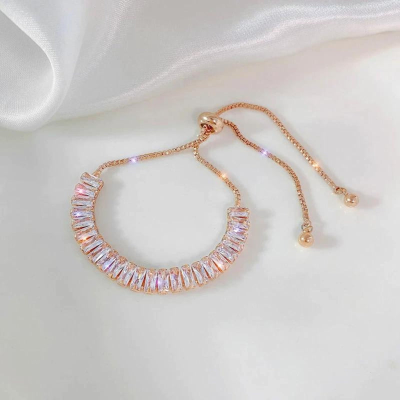 Adjustable Cubic Zirconia Bracelet in Gold