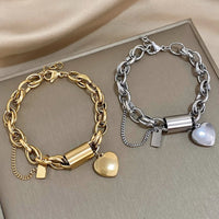 Heartened Chunky Bracelet | White Gold