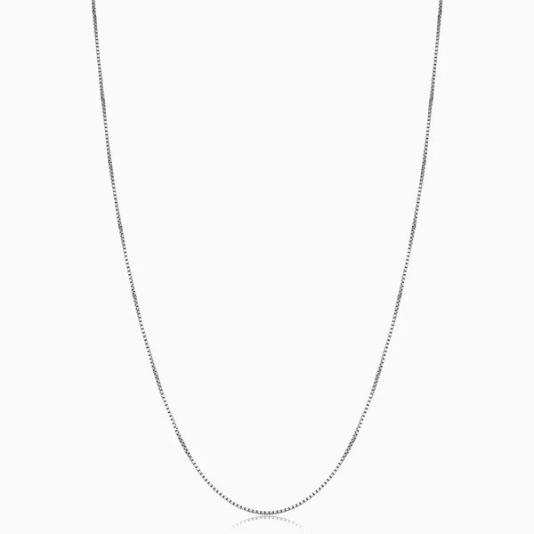 Bodega Box Necklace | White Gold