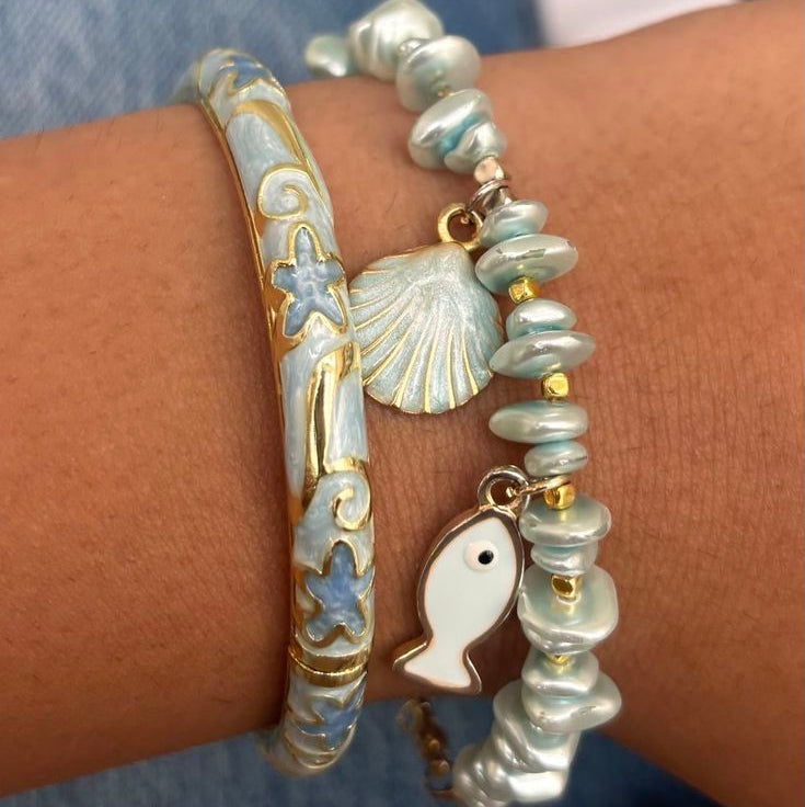 Pearl & Fish Duo Bracelet
