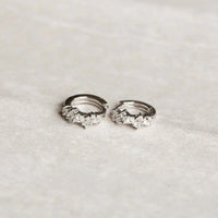 Crystal Cluster Huggies | White Gold