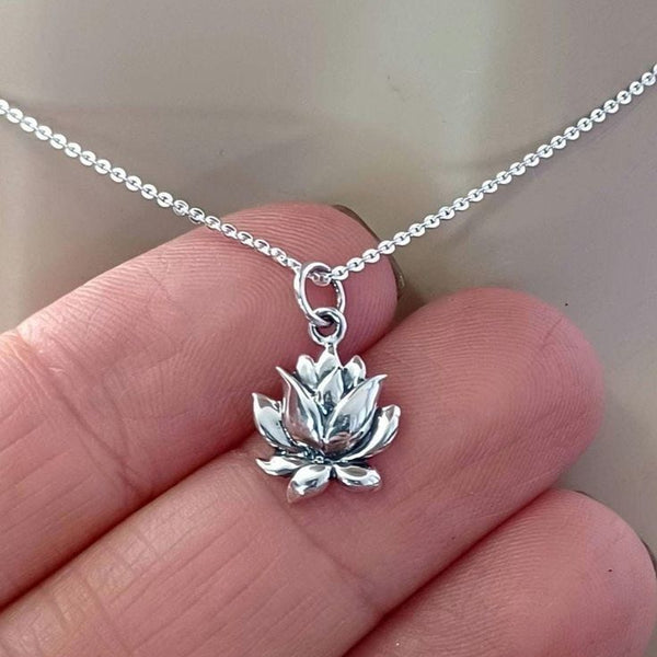 Sacred Lotus Silver Necklace