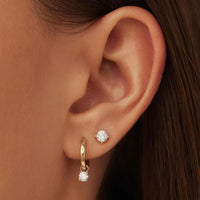 Larmes de Lune Gold Stone Earrings