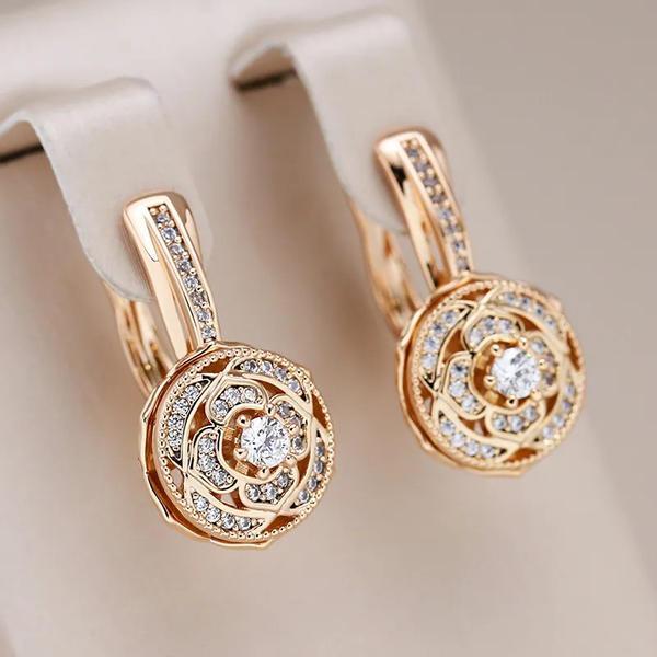 Elegant Rounded Zirconia Earrings
