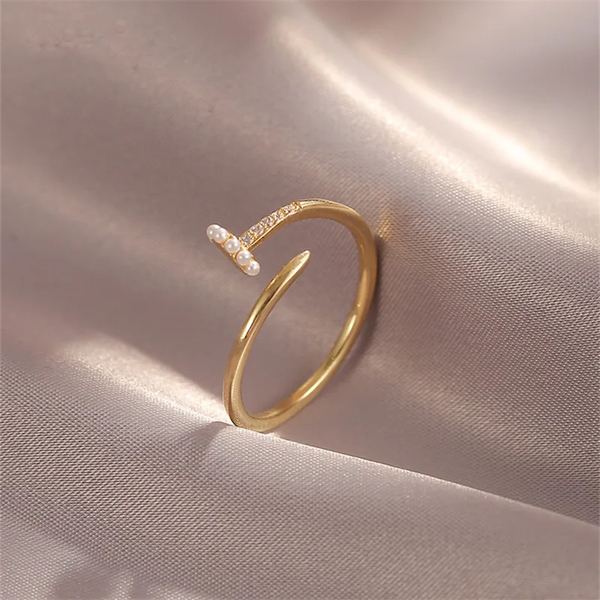 Elegant Adjustable Pearl Ring