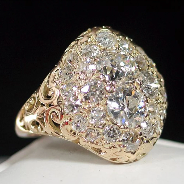Vintage Bright Rounded Gold Ring
