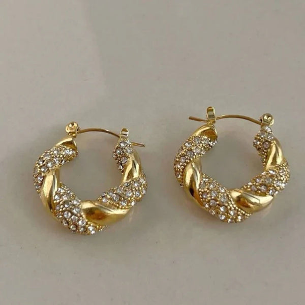 Braided Golden Hoop Earrings