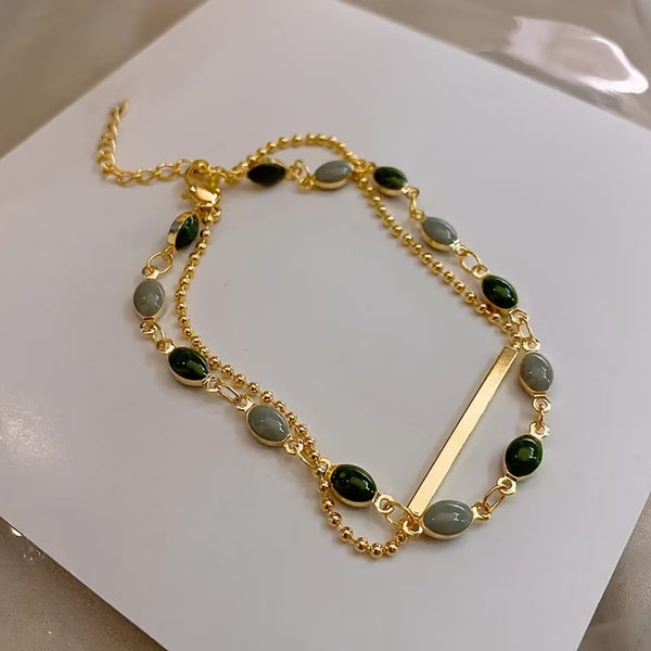 Olivia Moss Duo Bracelet | Gold