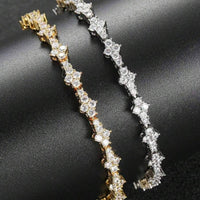 Classic Cluster Tennis Bracelet | White Gold