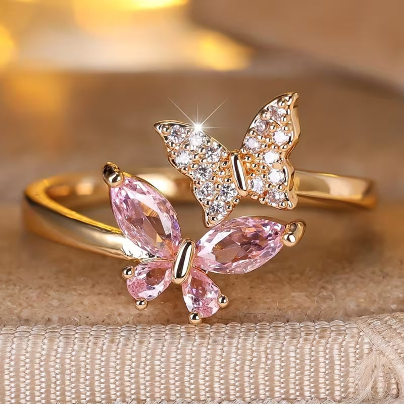 Heart Cut Emerald Split Band Ring
