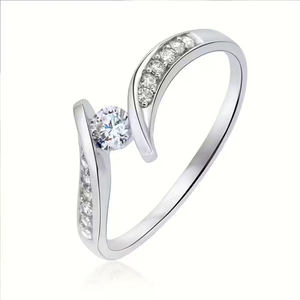 Minimal Wave Solitaire Ring