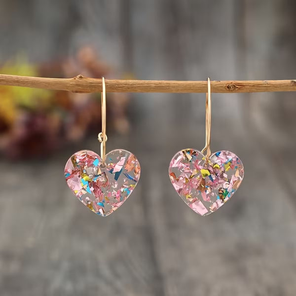 Multicolor Heart Hoop Earrings