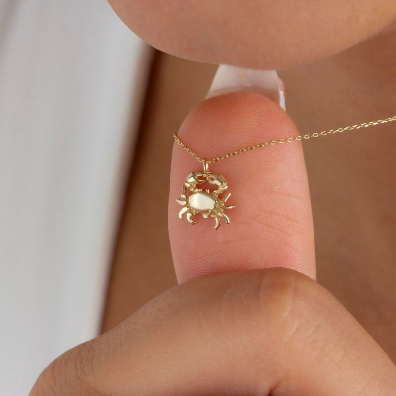 Golden Tide Crab Necklace