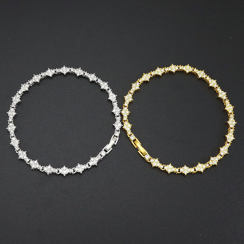 Classic Cluster Tennis Bracelet | White Gold